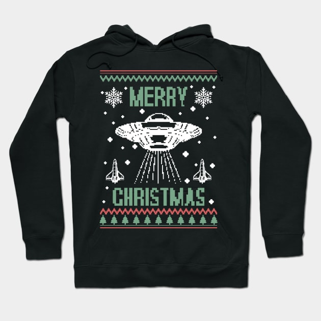 Merry Christmas with aliens Hoodie by ArtStopCreative